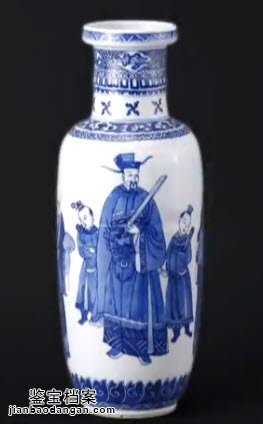 清光緒青花福祿壽紋棒槌瓶