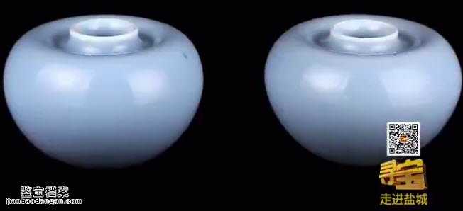 清康熙官窯天藍(lán)釉蘋果水盂一對(duì)