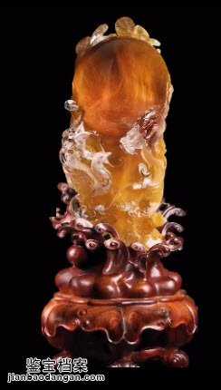 兔毛發(fā)晶龍鳳呈祥水晶擺件