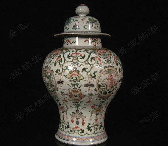 清晚期五彩將軍罐